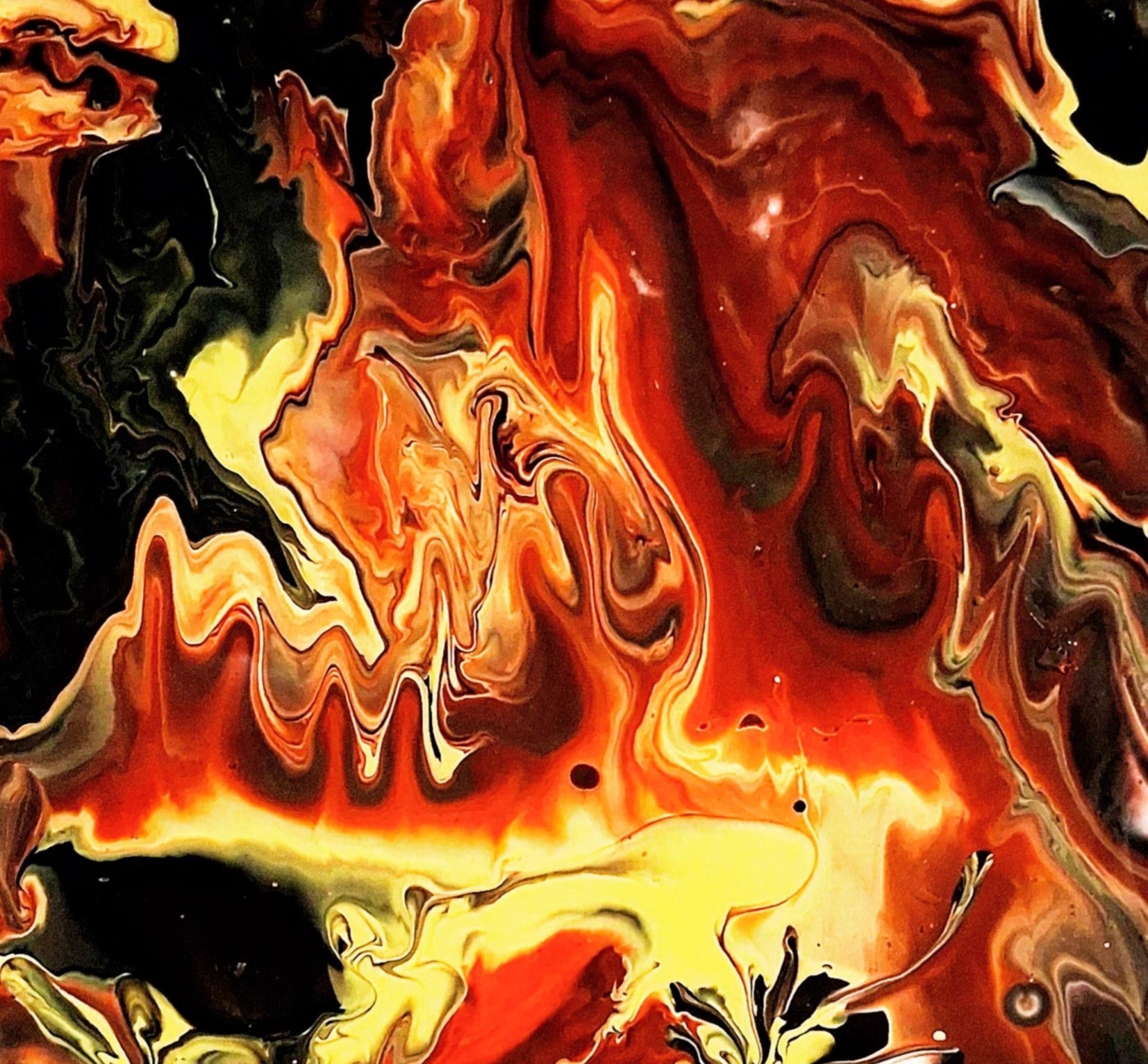 Molten Cathedral - pour painting by Chris Broussard